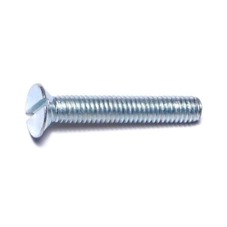 Midwest Fastener M4-0.70 x 25 mm Slotted Flat Machine Screw, Zinc Plated Steel, 15 PK 67927